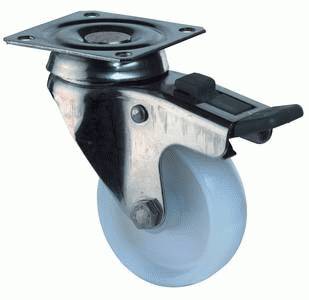 swivel castor with brake